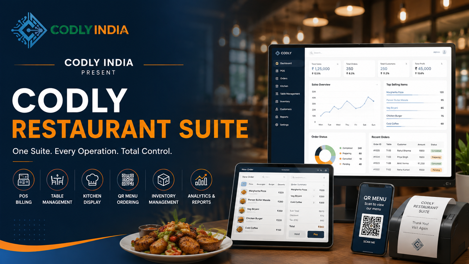 Codly Restaurant Suite — Digital QR Menu &amp; Staff Management System
